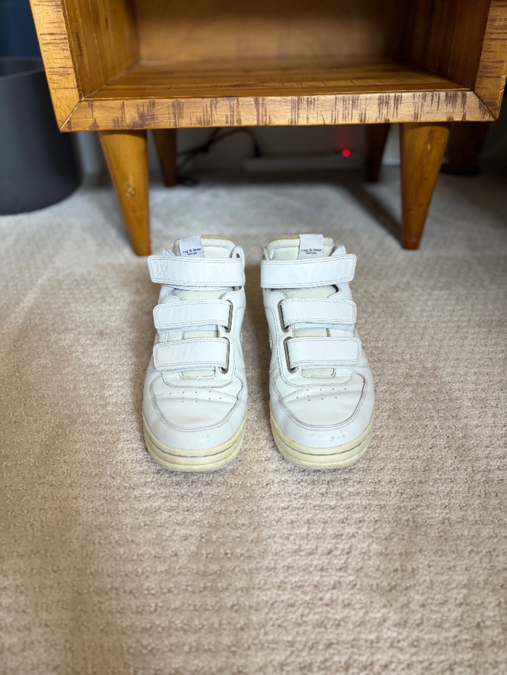 Rag & Bone Retro Court Leather Low-Top Sneakers White Women's Size 8 EU 38